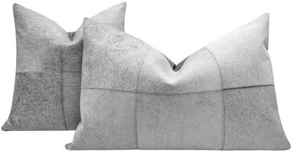 Canvello Genuine Cowhide Leather Decorative Throw Pillows - Handmade Patchwork Boho Accent Pillows For Sofa, Couch, Bed, Chair - Western Southwestern Farmhouse Pillow Covers With Feather Down Insert Included) - Loft&Timber