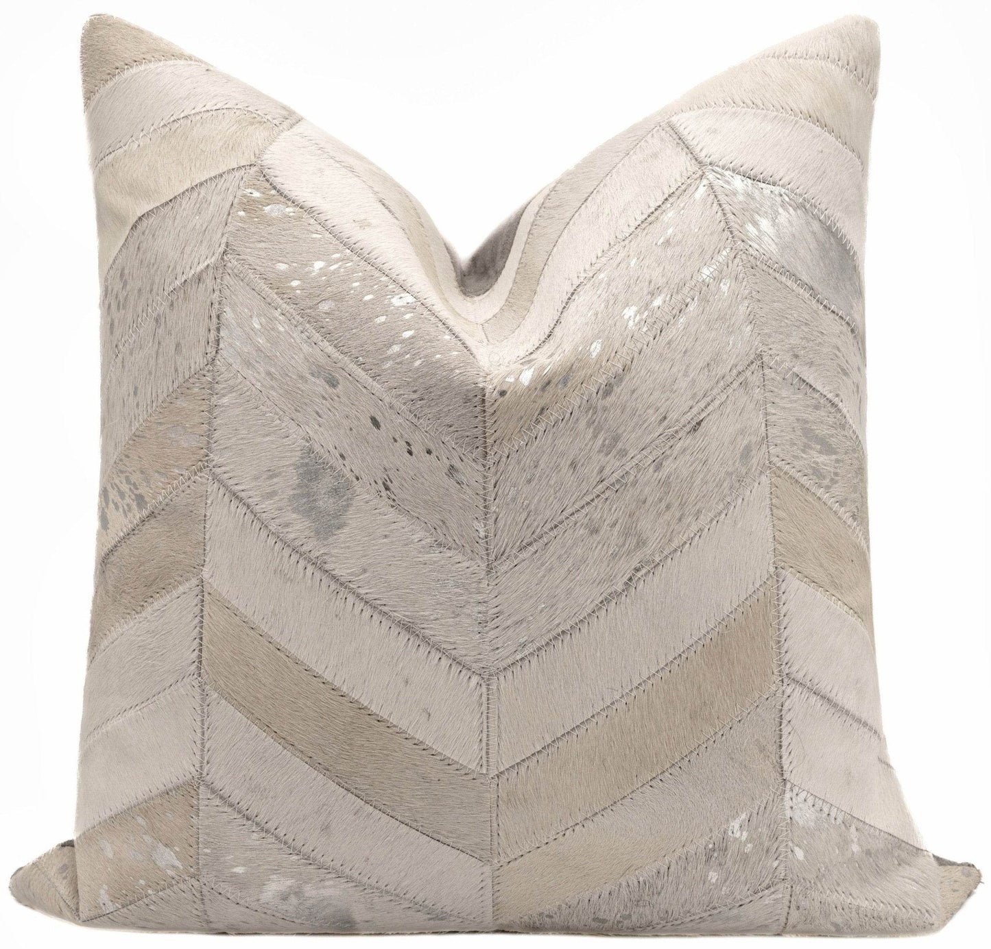 Canvello Genuine Cowhide Leather Decorative Throw Pillows - Handmade Patchwork Boho Accent Pillows For Sofa, Couch, Bed, Chair - Western Southwestern Farmhouse Pillow Covers With Feather Down Insert Included - Loft&Timber