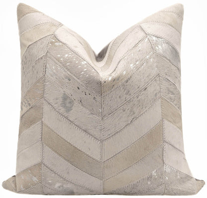 Canvello Genuine Cowhide Leather Decorative Throw Pillows - Handmade Patchwork Boho Accent Pillows For Sofa, Couch, Bed, Chair - Western Southwestern Farmhouse Pillow Covers With Feather Down Insert Included - Loft&Timber