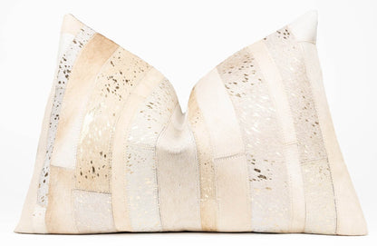 Canvello Genuine Cowhide Leather Decorative Throw Pillows - Handmade Patchwork Boho Accent Pillows For Sofa, Couch, Bed, Chair - Western Southwestern Farmhouse Pillow Covers With Feather Down Insert Included - Loft&Timber