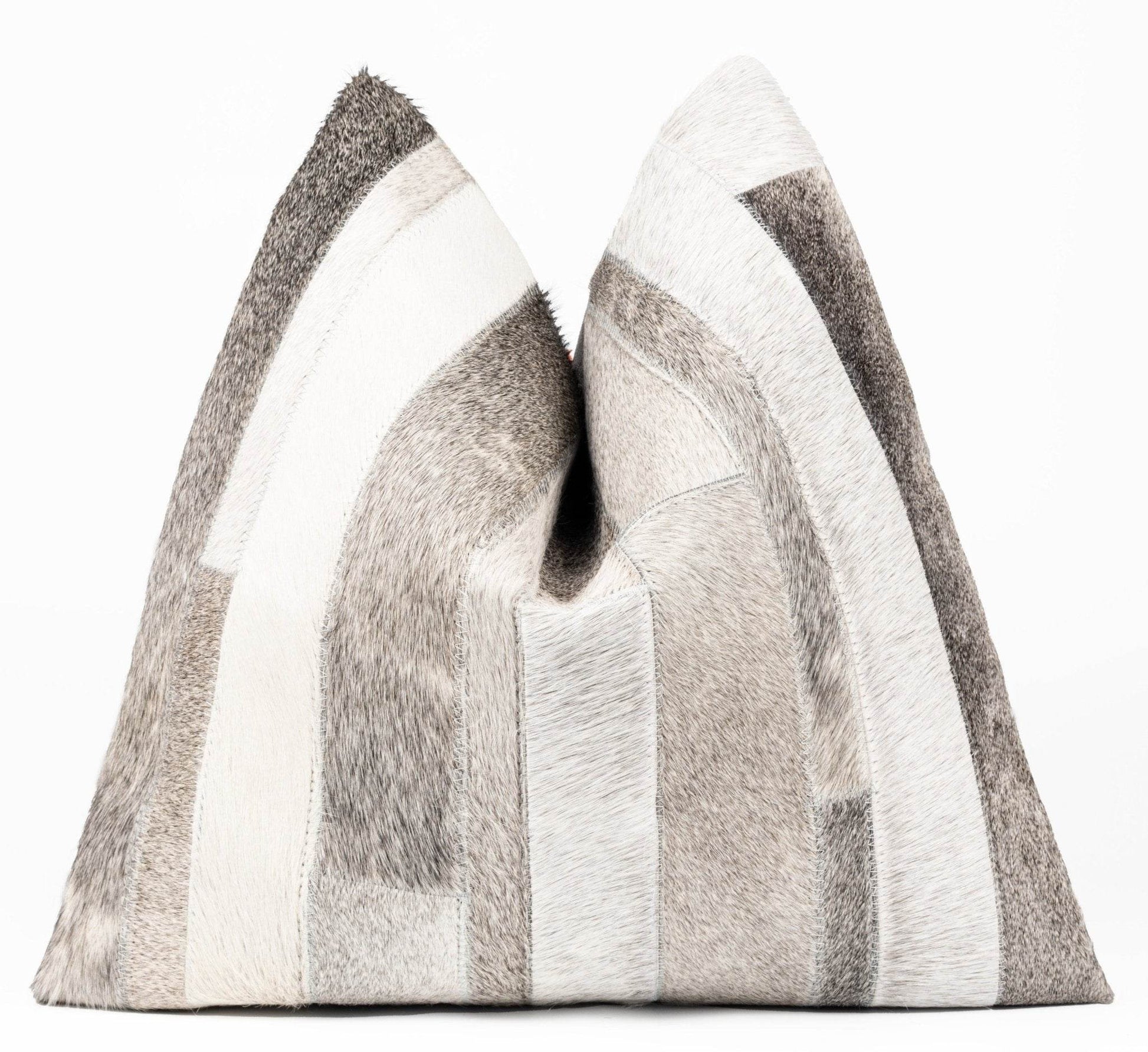 Canvello Genuine Cowhide Leather Decorative Throw Pillows - Handmade Patchwork Boho Accent Pillows For Sofa, Couch, Bed, Chair - Western Southwestern Farmhouse Pillow Covers With Feather Down Insert Included - Loft&Timber