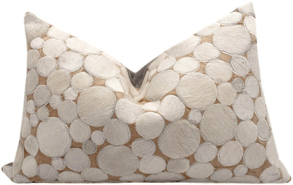 Canvello Genuine Cowhide Leather Decorative Throw Pillows - Handmade Patchwork Boho Accent Pillows For Sofa, Couch, Bed, Chair - Western Southwestern Farmhouse Pillow Covers With Feather Down Insert Included - Loft&Timber