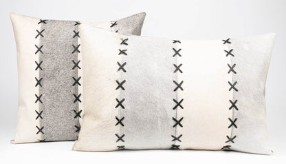 Canvello Genuine Cowhide Leather Decorative Throw Pillows - Handmade Patchwork Boho Accent Pillows For Sofa, Couch, Bed, Chair - Western Southwestern Farmhouse Pillow Covers With Feather Down Insert Included - Loft&Timber