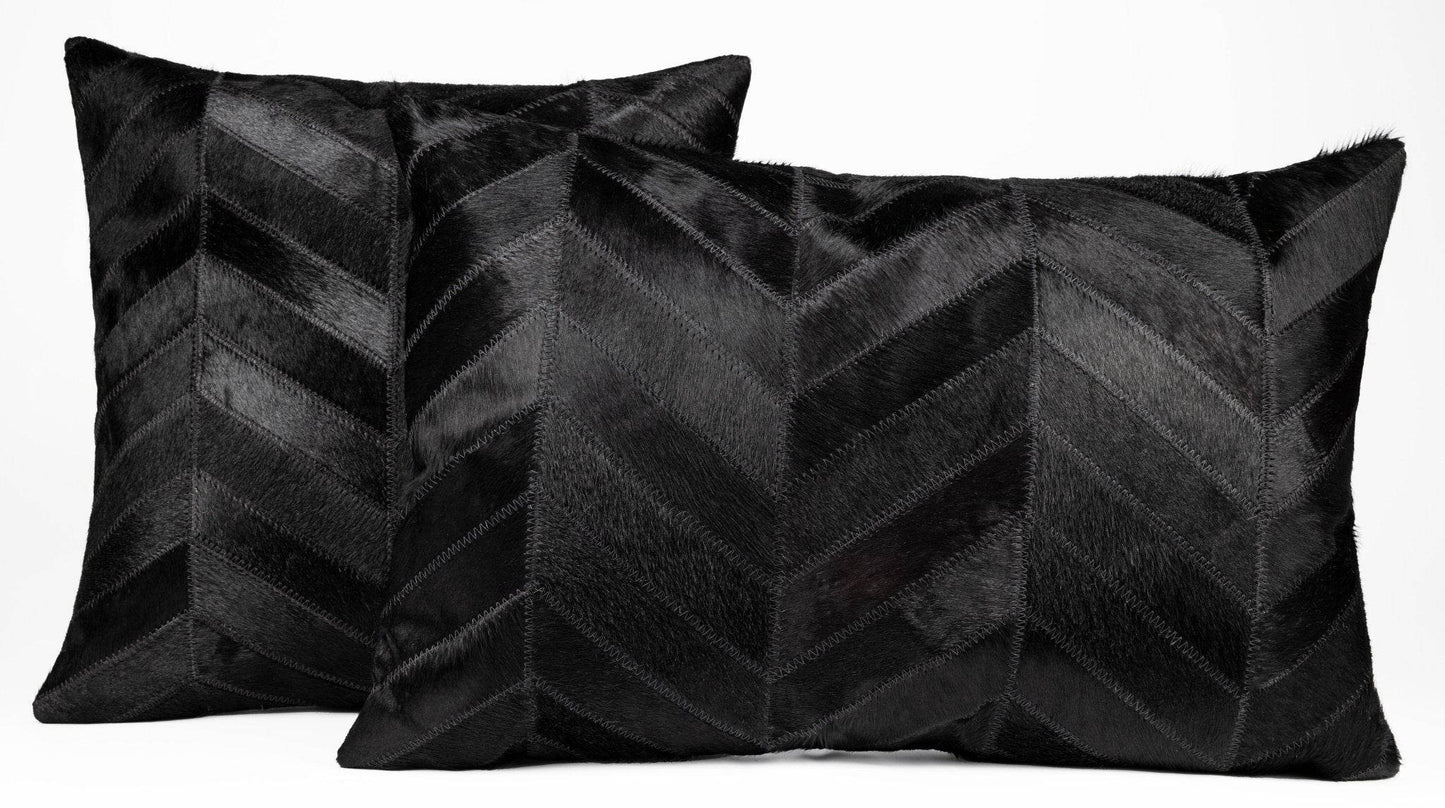 Canvello Genuine Cowhide Leather Decorative Throw Pillows - Handmade Patchwork Boho Accent Pillows For Sofa, Couch, Bed, Chair - Western Southwestern Farmhouse Pillow Covers With Feather Down Insert Included - Loft&Timber