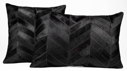 Canvello Genuine Cowhide Leather Decorative Throw Pillows - Handmade Patchwork Boho Accent Pillows For Sofa, Couch, Bed, Chair - Western Southwestern Farmhouse Pillow Covers With Feather Down Insert Included - Loft&Timber