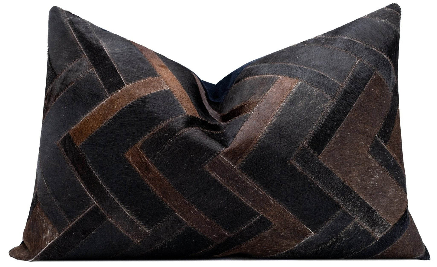 Canvello Genuine Cowhide Leather Decorative Throw Pillows - Handmade Patchwork Boho Accent Pillows For Sofa, Couch, Bed, Chair - Western Southwestern Farmhouse Pillow Covers With Feather Down Insert Included) - Loft&Timber