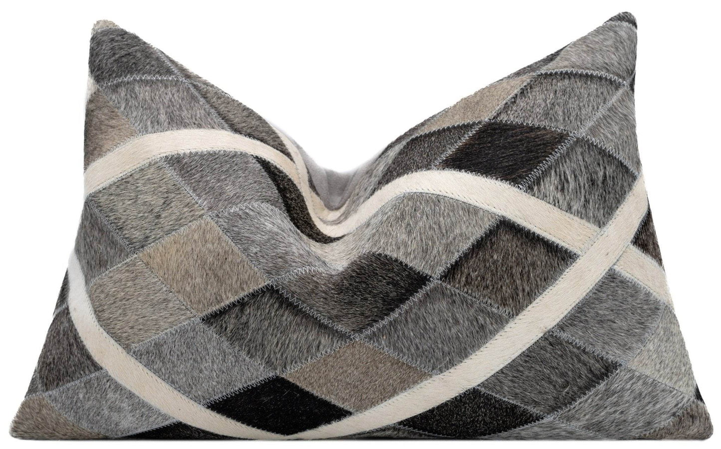 Canvello Genuine Cowhide Leather Decorative Throw Pillows - Handmade Patchwork Boho Accent Pillows For Sofa, Couch, Bed, Chair - Western Southwestern Farmhouse Pillow Covers With Feather Down Insert Included) - Loft&Timber