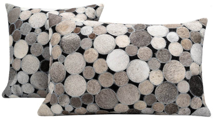 Canvello Genuine Cowhide Leather Decorative Throw Pillows - Handmade Patchwork Boho Accent Pillows For Sofa, Couch, Bed, Chair - Western Southwestern Farmhouse Pillow Covers With Feather Down Insert Included) - Loft&Timber