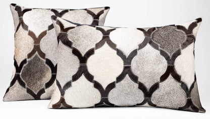 Canvello Genuine Cowhide Leather Decorative Throw Pillows - Handmade Patchwork Boho Accent Pillows For Sofa, Couch, Bed, Chair - Western Southwestern Farmhouse Pillow Covers With Feather Down Insert Included - Loft&Timber