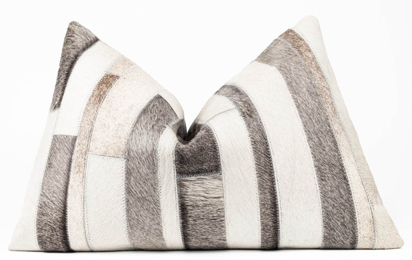 Canvello Genuine Cowhide Leather Decorative Throw Pillows - Handmade Patchwork Boho Accent Pillows For Sofa, Couch, Bed, Chair - Western Southwestern Farmhouse Pillow Covers With Feather Down Insert Included - Loft&Timber