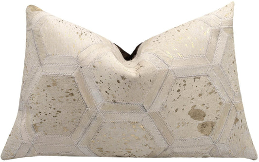 Canvello Genuine Cowhide Leather Decorative Throw Pillows - Handmade Patchwork Boho Accent Pillows For Sofa, Couch, Bed, Chair - Western Southwestern Farmhouse Pillow Covers With Feather Down Insert Included) - Loft&Timber