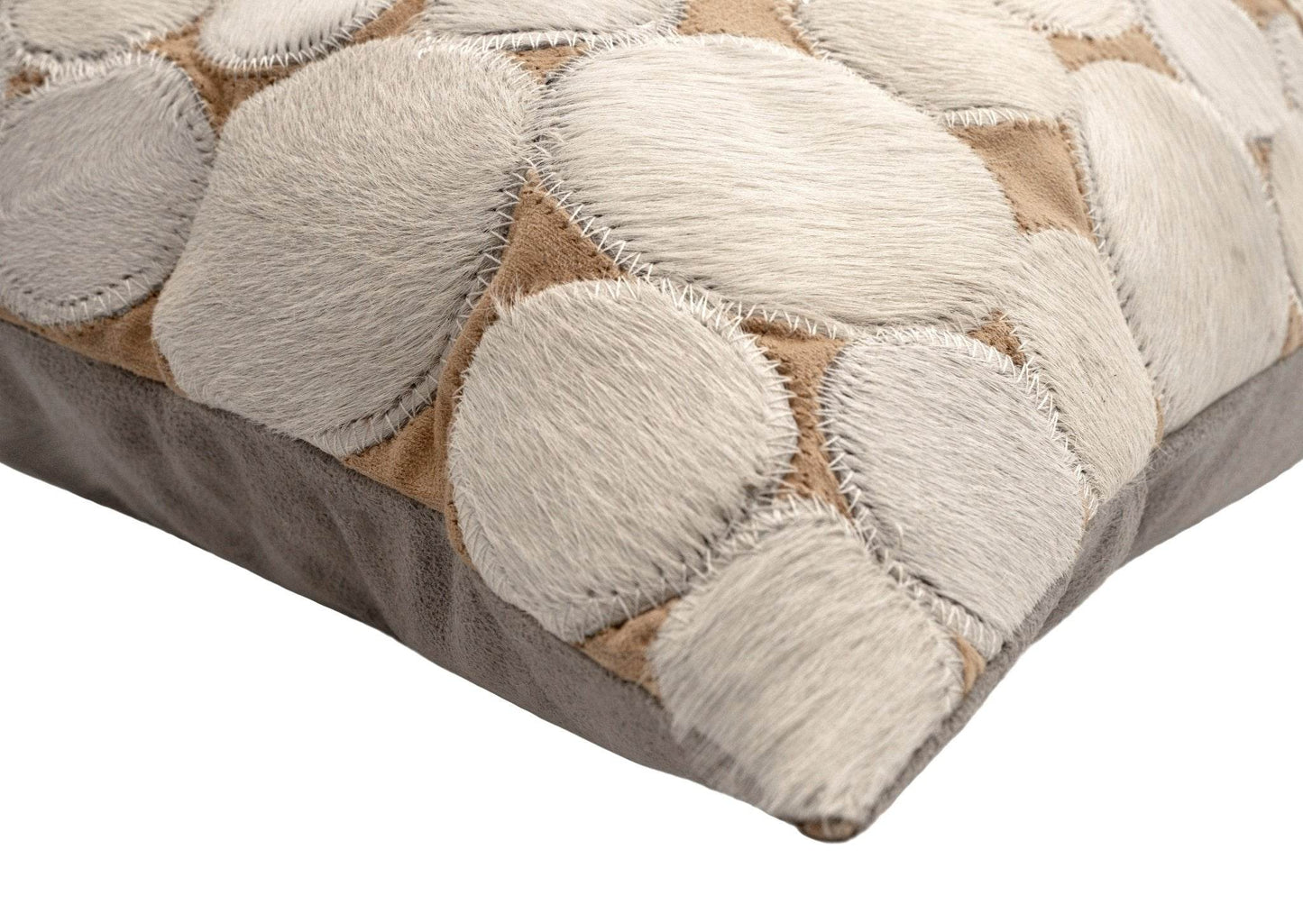 Canvello Genuine Cowhide Leather Decorative Throw Pillows - Handmade Patchwork Boho Accent Pillows For Sofa, Couch, Bed, Chair - Western Southwestern Farmhouse Pillow Covers With Feather Down Insert Included - Loft&Timber