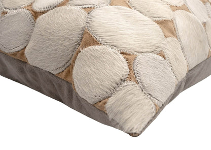 Canvello Genuine Cowhide Leather Decorative Throw Pillows - Handmade Patchwork Boho Accent Pillows For Sofa, Couch, Bed, Chair - Western Southwestern Farmhouse Pillow Covers With Feather Down Insert Included - Loft&Timber