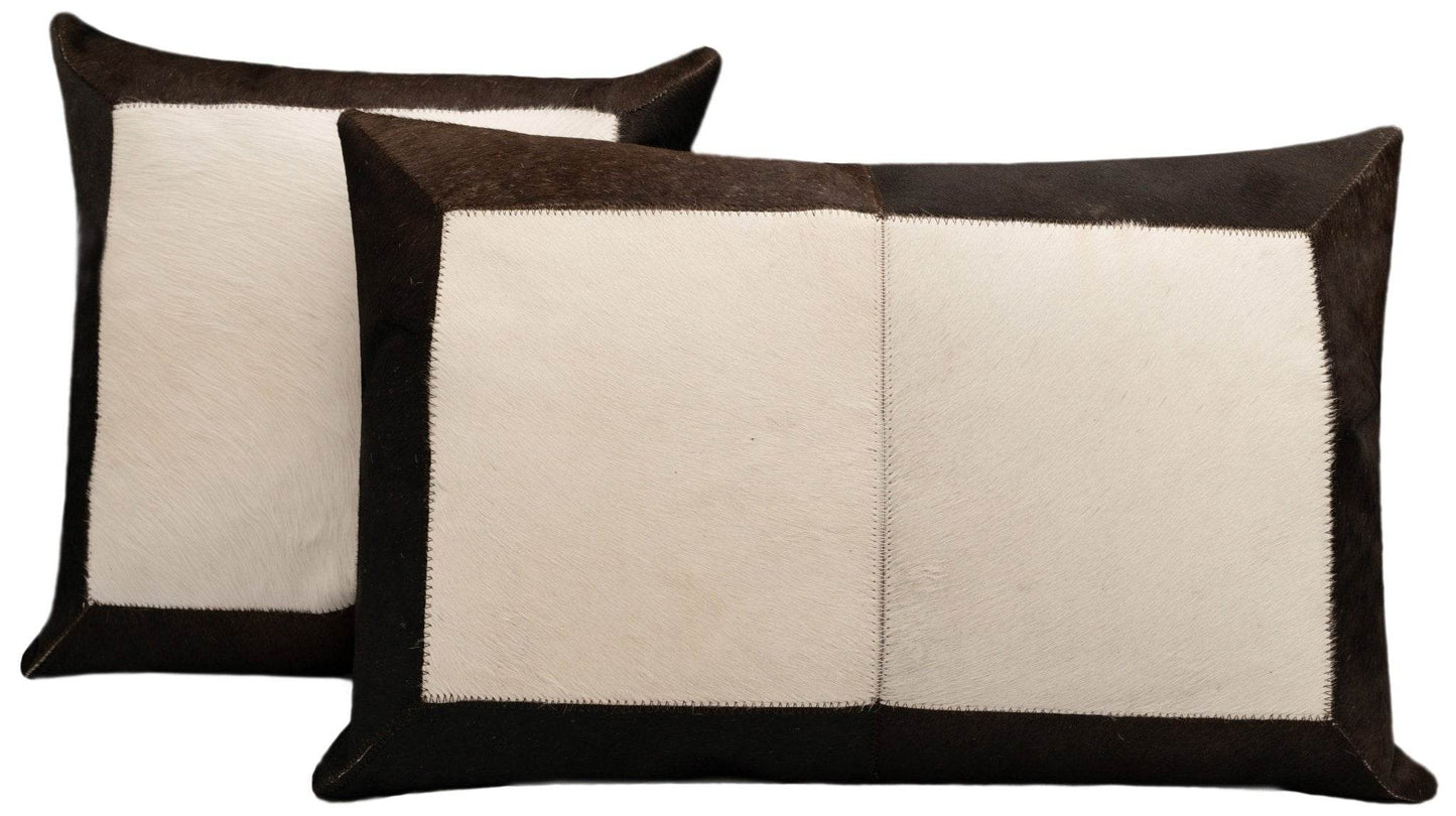 Canvello Genuine Cowhide Leather Decorative Throw Pillows - Handmade Patchwork Boho Accent Pillows For Sofa, Couch, Bed, Chair - Western Southwestern Farmhouse Pillow Covers With Feather Down Insert Included) - Loft&Timber