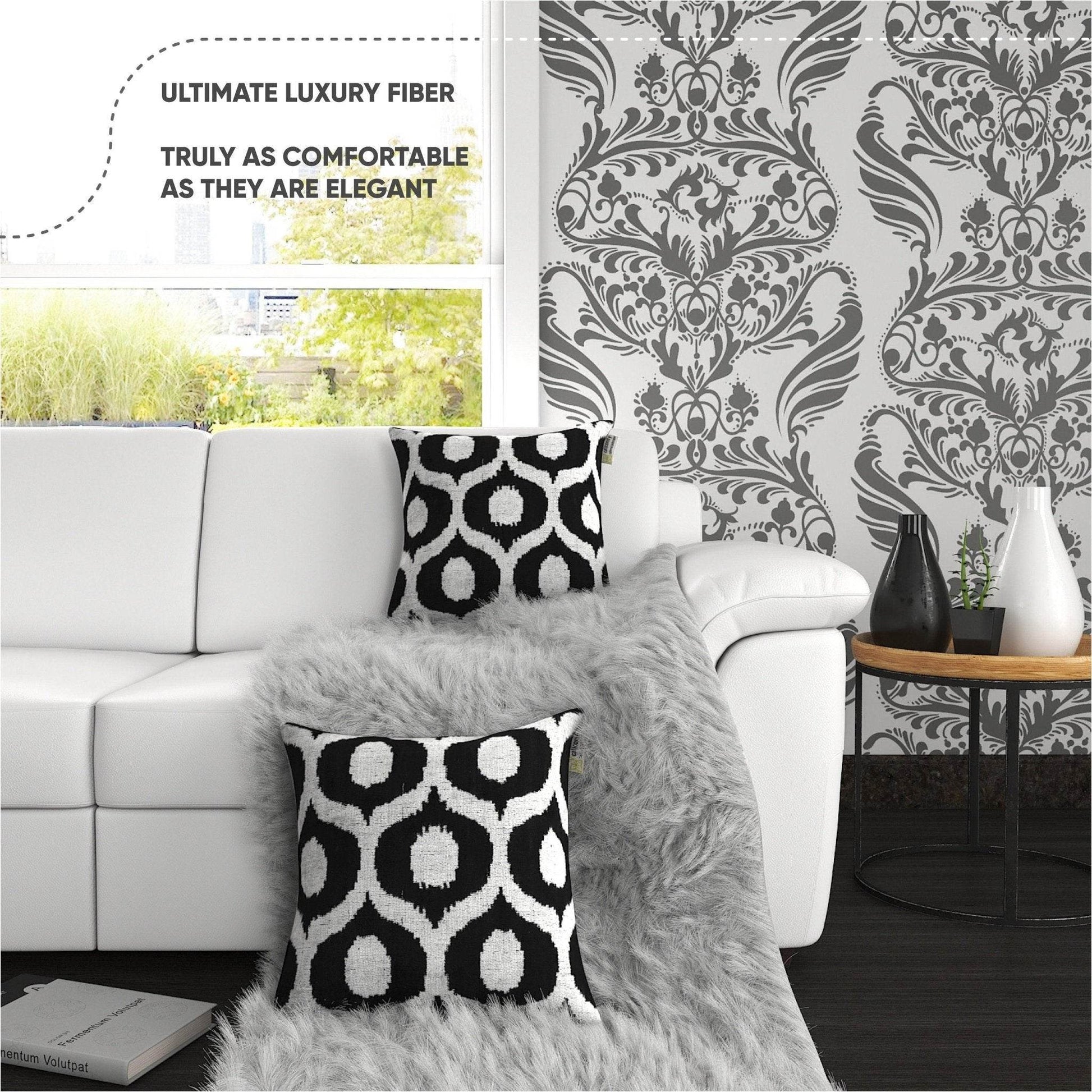 Canvello Handmade Decorative Black and White Pillows - 18x18 in - Loft&Timber