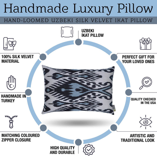 Canvello Handmade Silk Decorative Throw Pillow with Down Filled Insert - Loft&Timber