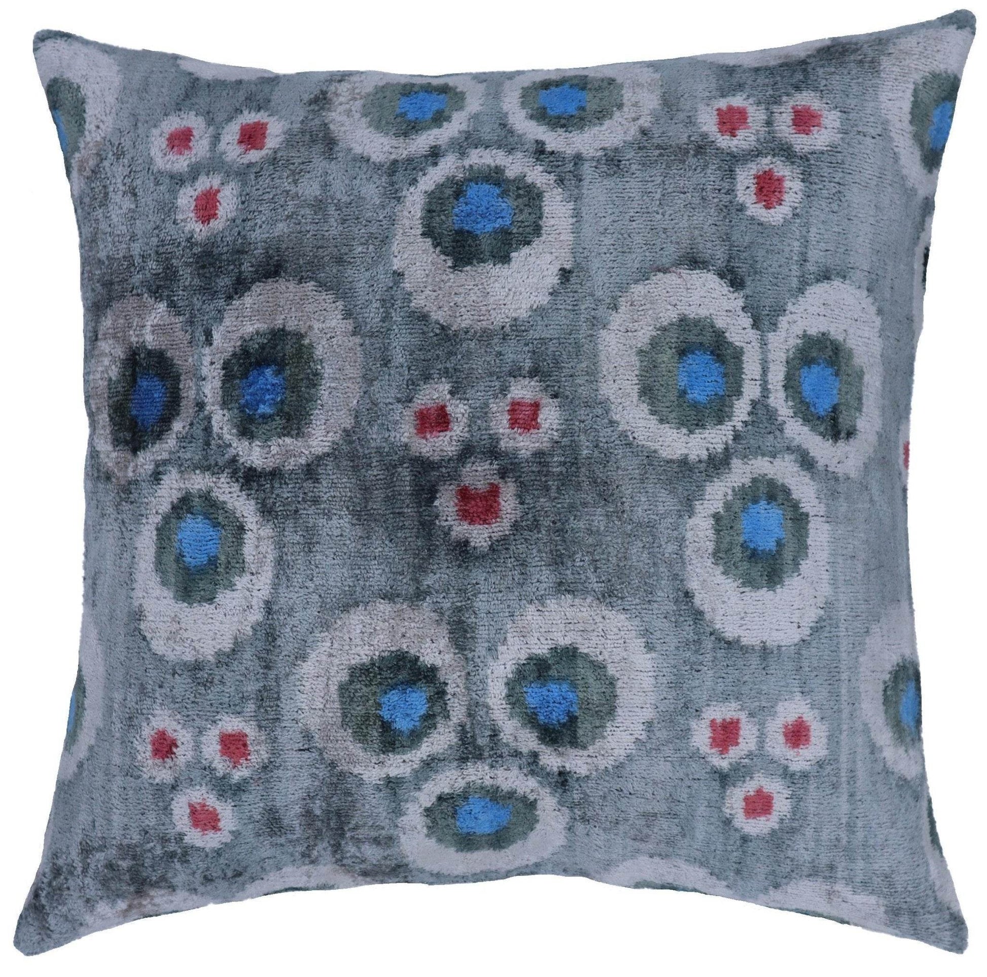 Canvello Luxury Gray Blue Dot Decorative Pillows - 16x16 inch - Loft&Timber