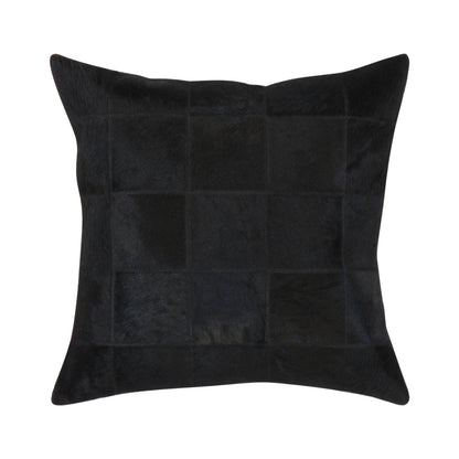 Canvello Safari Checkered Black Cowhide 17" Decorative Throw Pillow - Loft&Timber