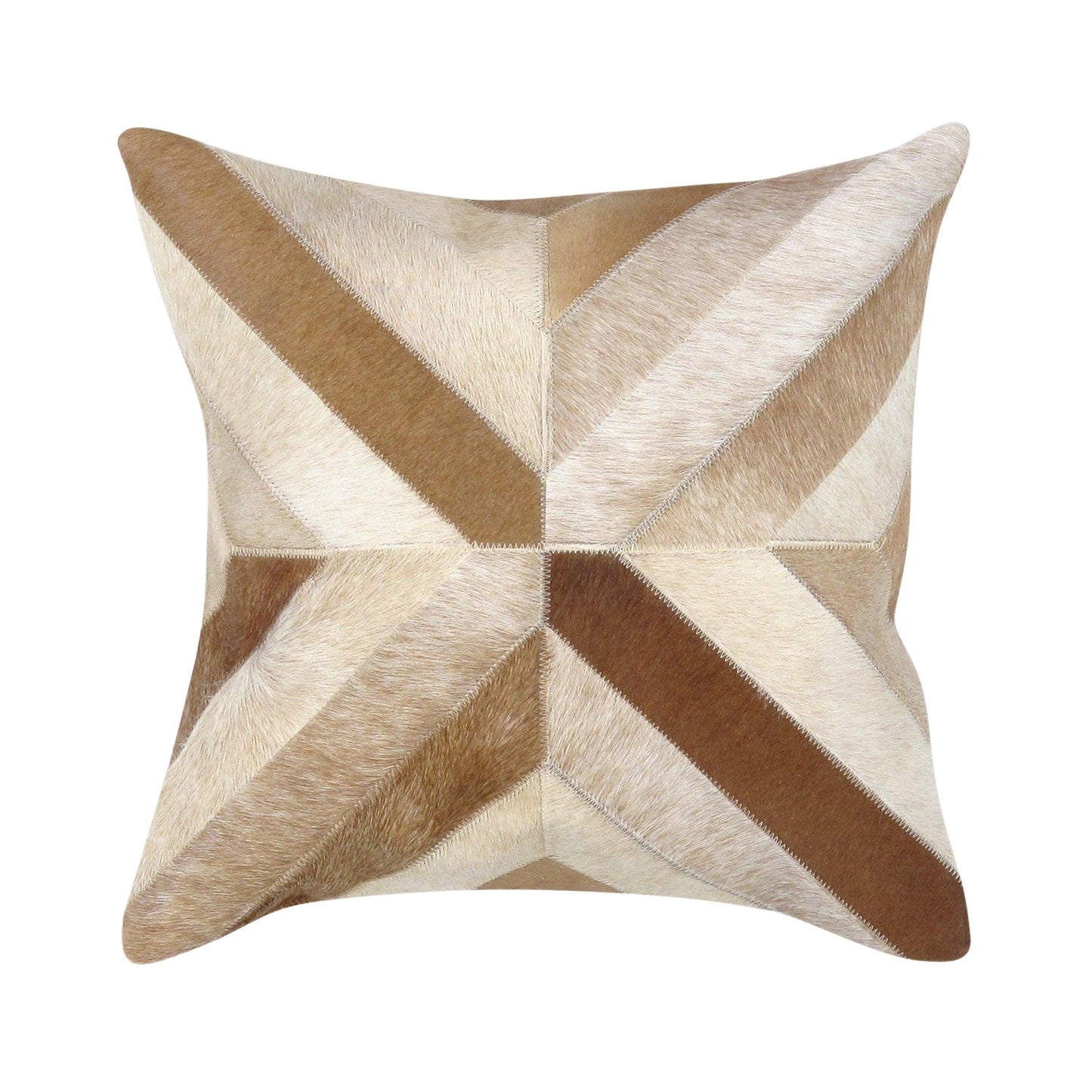 Canvello Safari Chevron L. Brown Cowhide 17" Decorative Throw Pillow - Loft&Timber