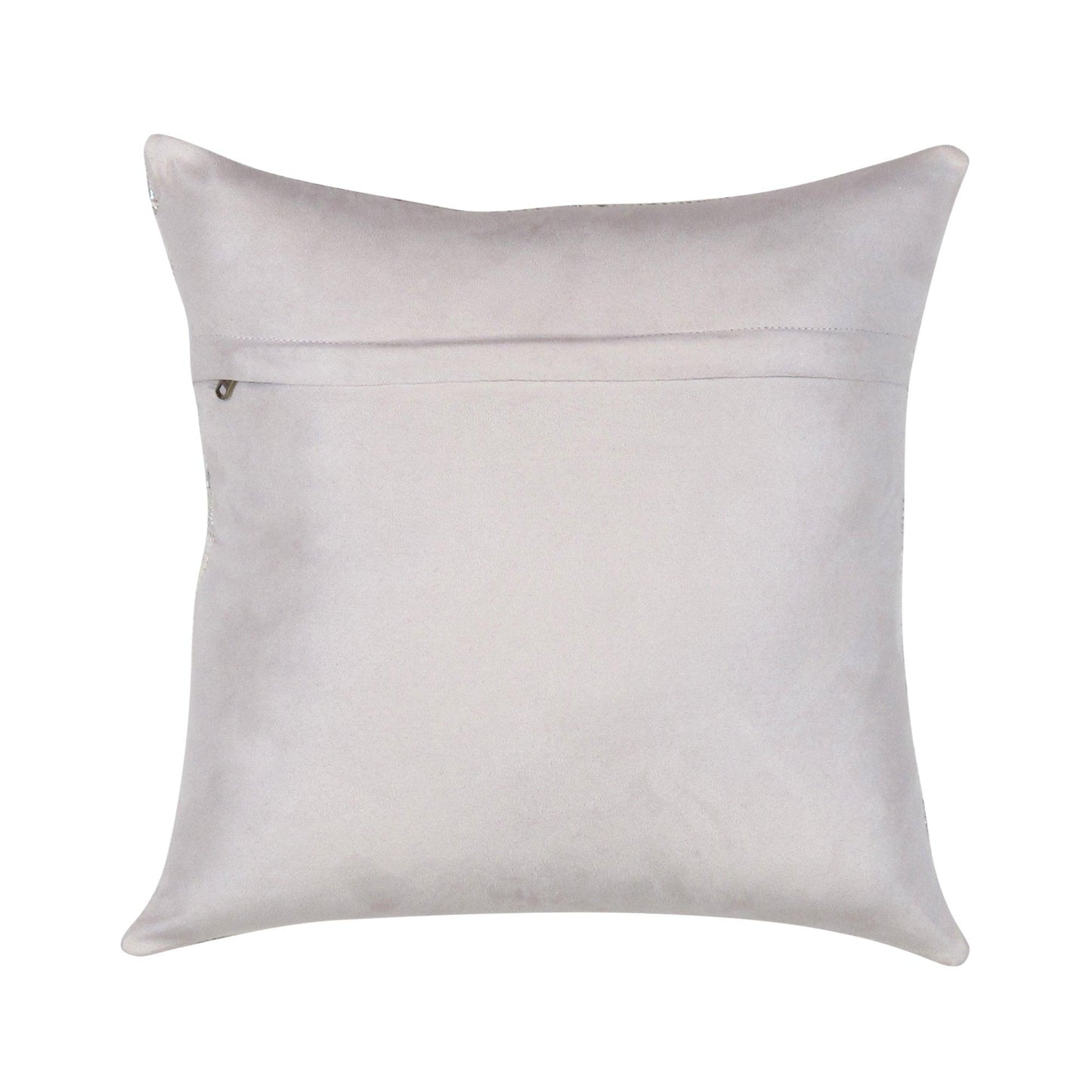 Canvello Safari Chevron Silver Cowhide 17" Decorative Throw Pillow - Loft&Timber