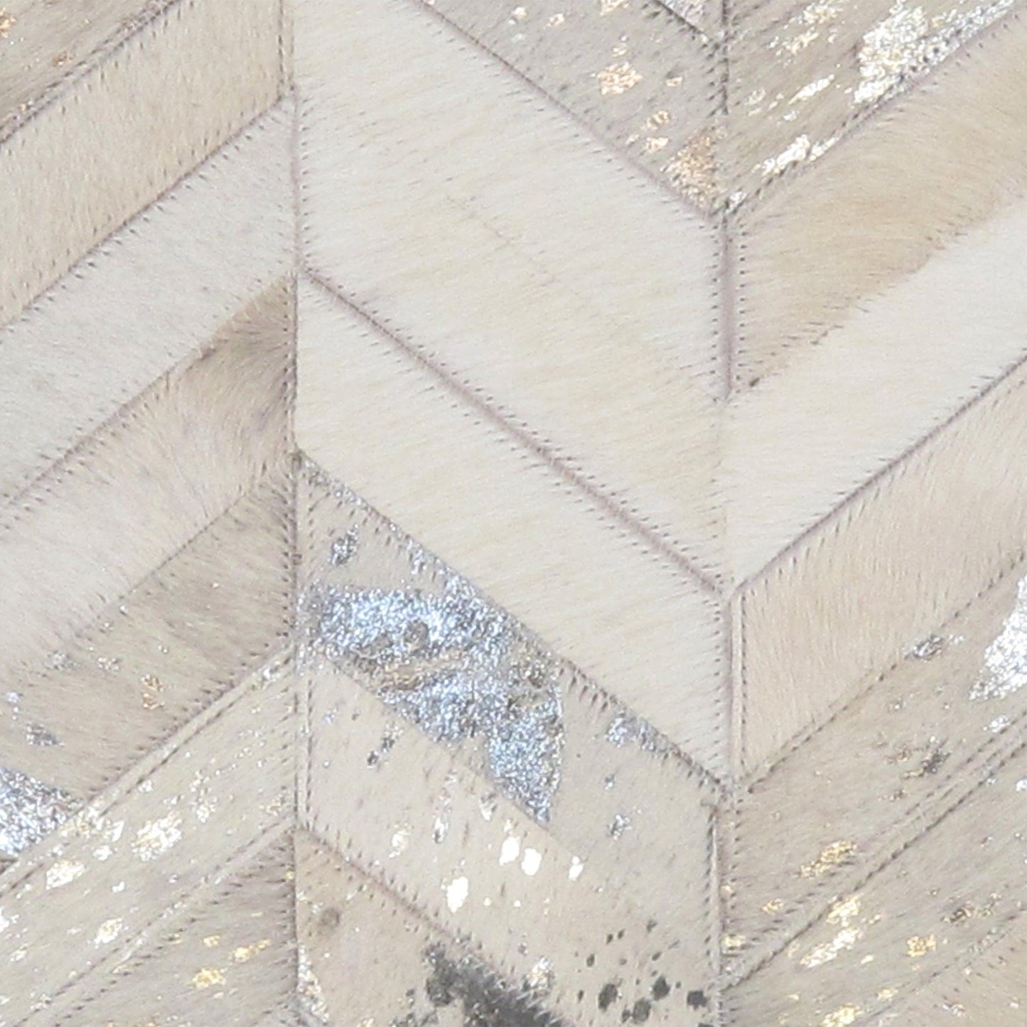 Canvello Safari Chevron Silver Cowhide 17" Decorative Throw Pillow - Loft&Timber