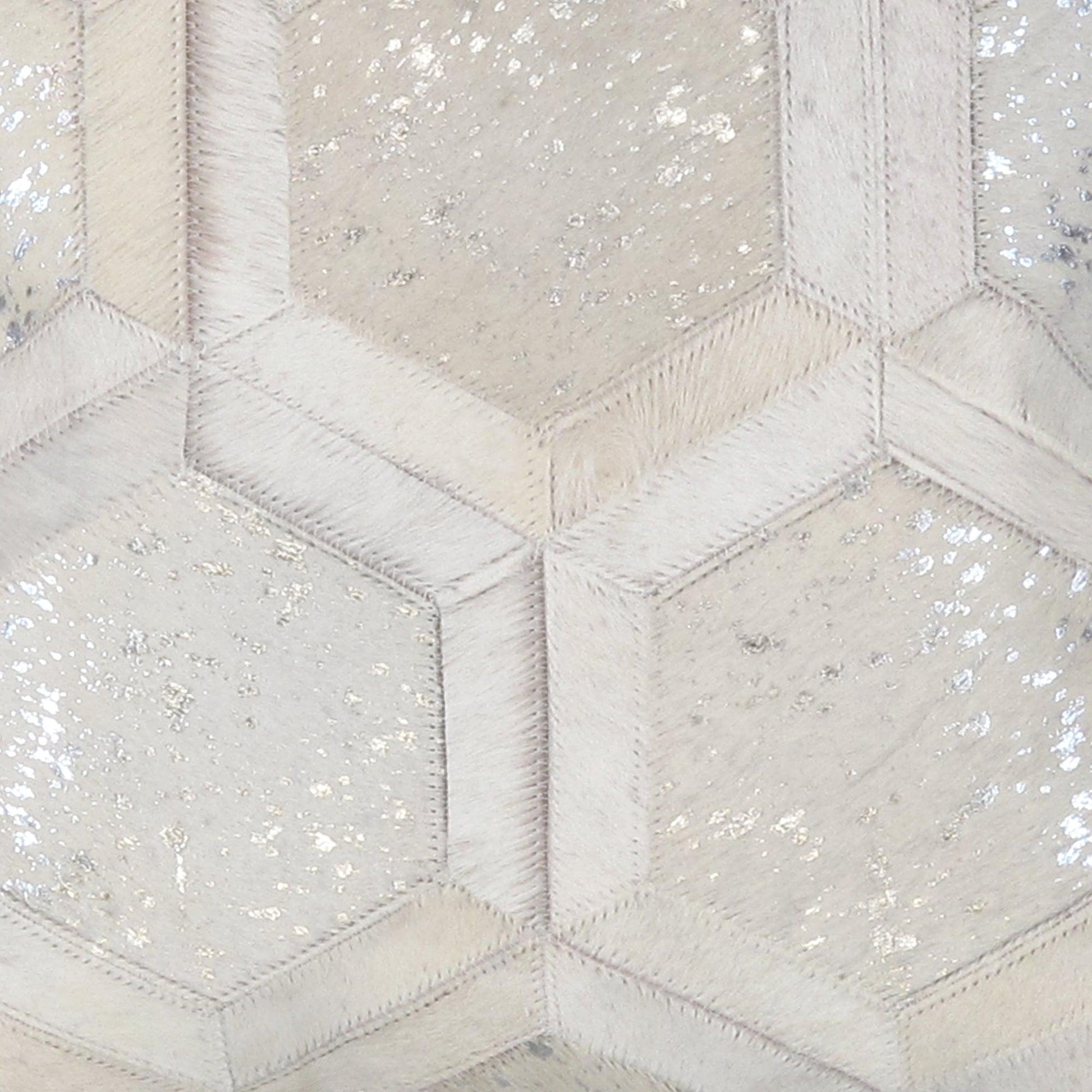 Canvello Safari Geometric Silver Cowhide 17" Decorative Throw Pillow - Loft&Timber