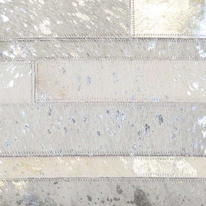 Canvello Safari Striped Silver Cowhide 17" Decorative Throw Pillow - Loft&Timber