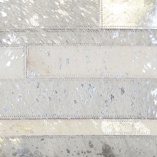 Canvello Safari Striped Silver Cowhide 17" Decorative Throw Pillow - Loft&Timber