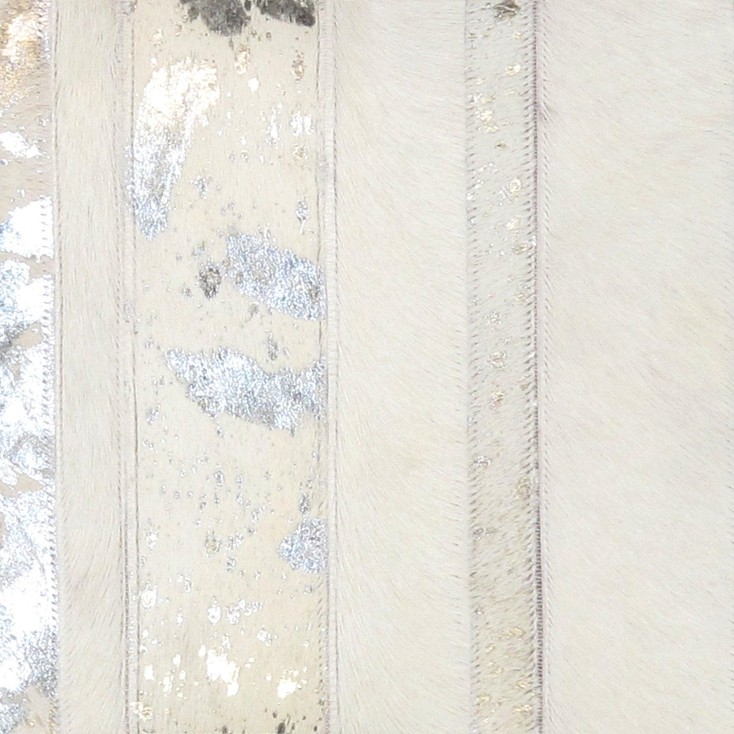 Canvello Safari Striped Silver Cowhide 17" Decorative Throw Pillow - Loft&Timber