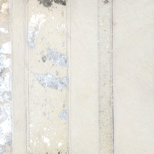 Canvello Safari Striped Silver Cowhide 17" Decorative Throw Pillow - Loft&Timber