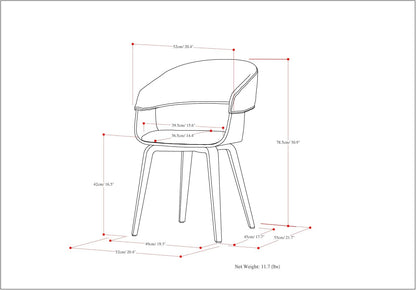 Lowell Mid Century Bentwood Dining Chair Turquoise Linen Look Fabric-2