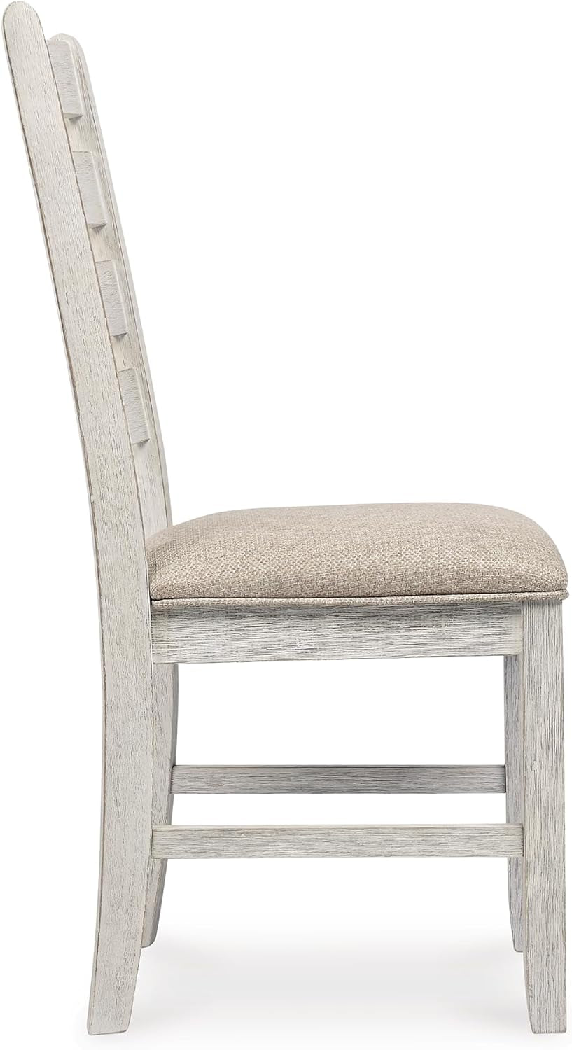 Dining Room Chair Set Of 2 Whitewash Finish Upholstered-4