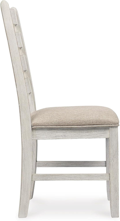 Dining Room Chair Set Of 2 Whitewash Finish Upholstered-4