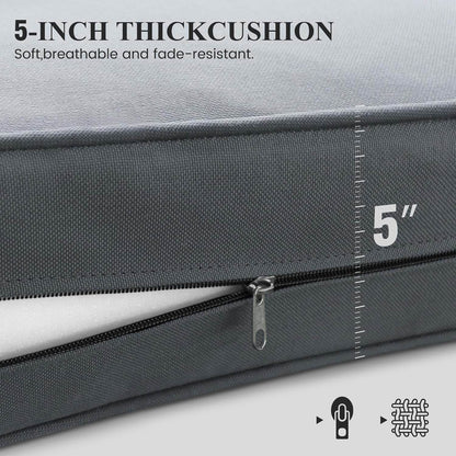 Aluminum Patio Furniture Set, 7 Piece（Gray） - Loft&Timber