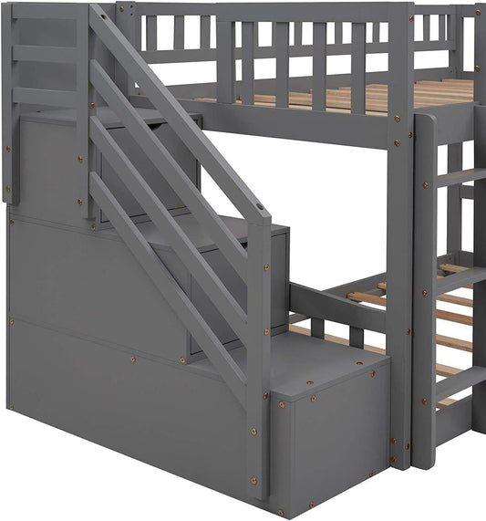 Twin Metal Bunk Beds with Guard Rail - Loft&Timber