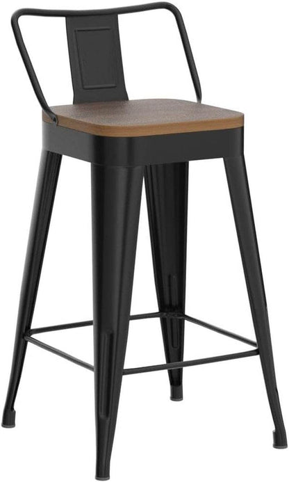 Modern Stackable Metal Bar Stools Set of Four - Loft&Timber