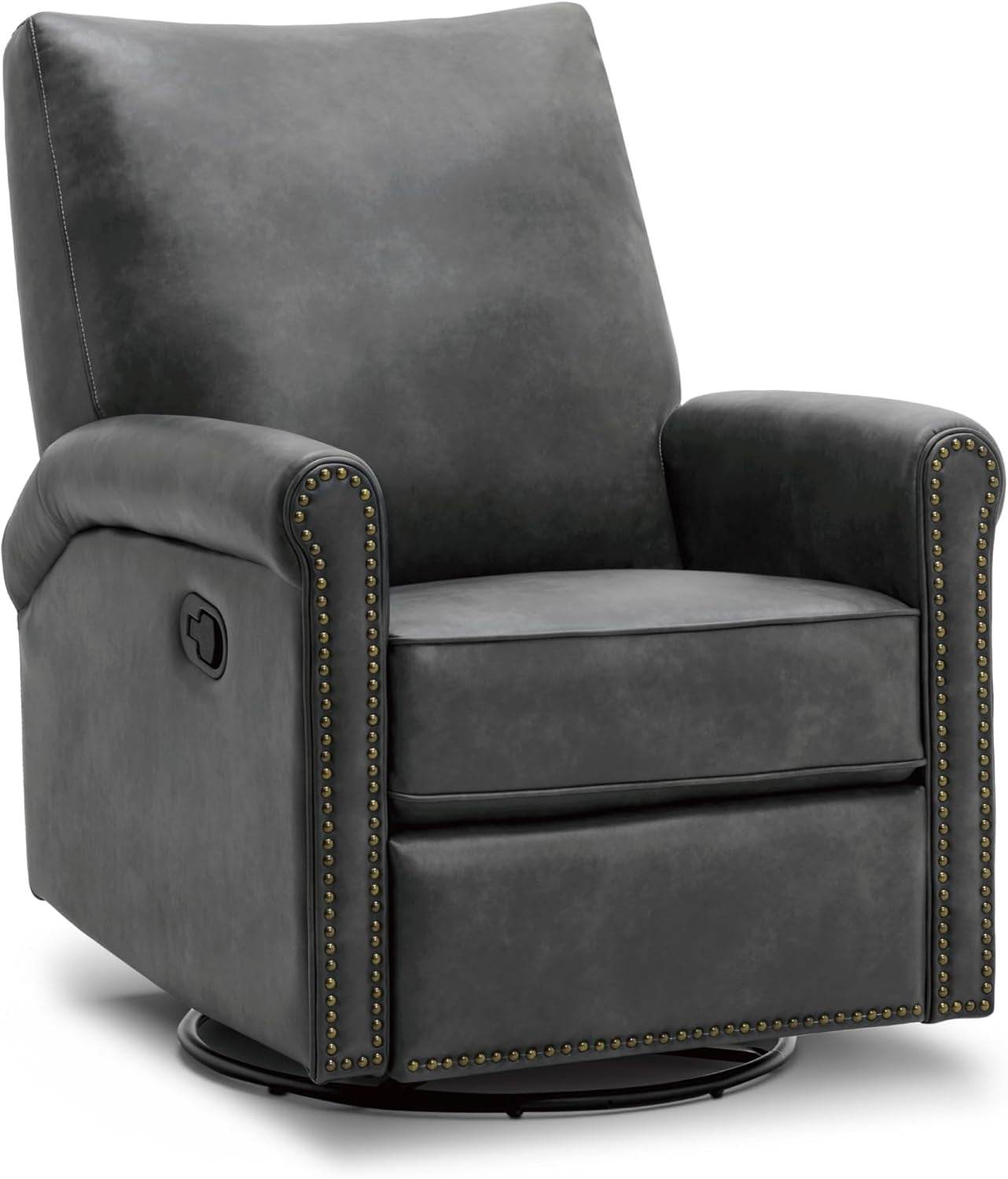 Large Leather Recliner Chair Faux Swivel Rocker - Loft&Timber