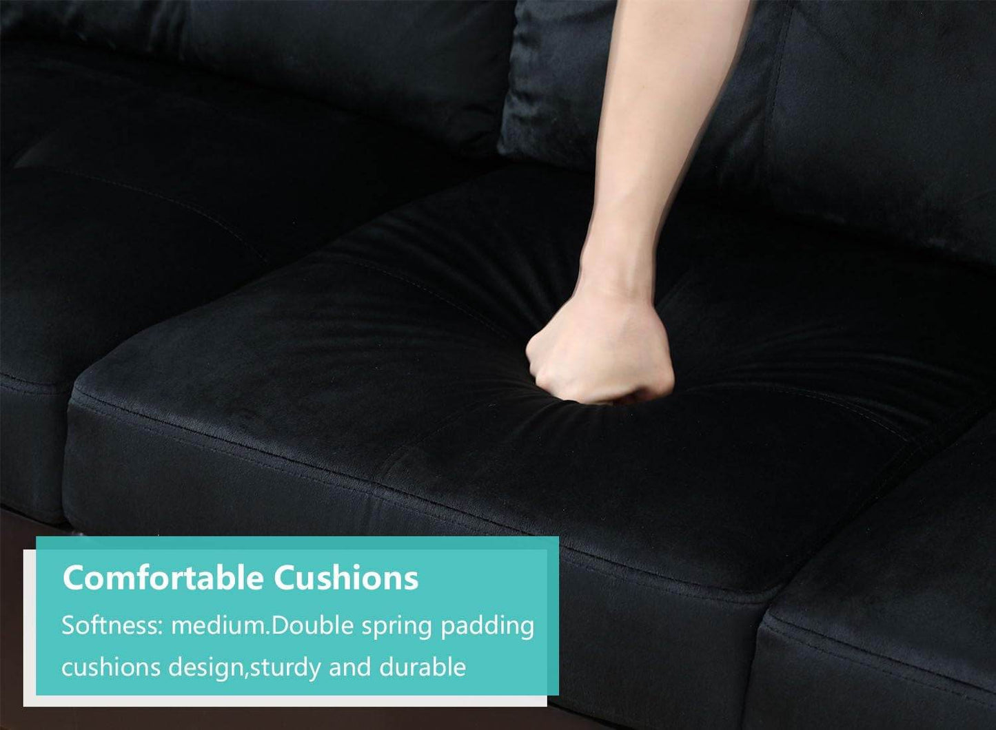 Midnight Blue Sectional Couch for Living Room Set, 105 Inch Sectional Sofa - Loft&Timber