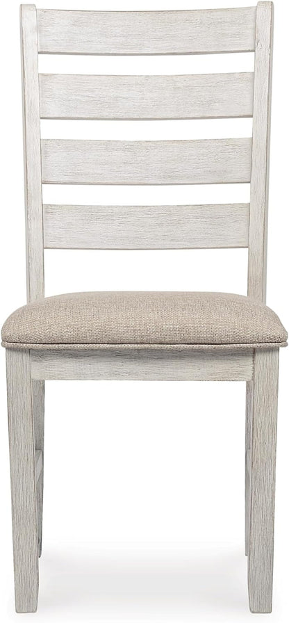 Dining Room Chair Set Of 2 Whitewash Finish Upholstered-3