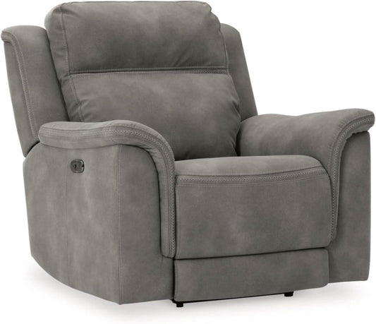 Next-Gen Durapella Power Recliner with Adjustable Headrest, Gray - Loft&Timber