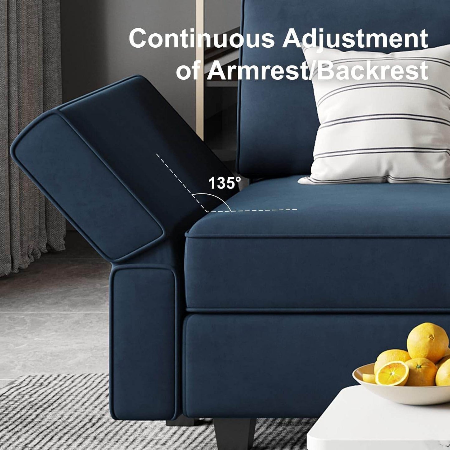 Modular Velvet Sectional Sofa with Storage Seat Oversized U Shaped Couch - Loft&Timber