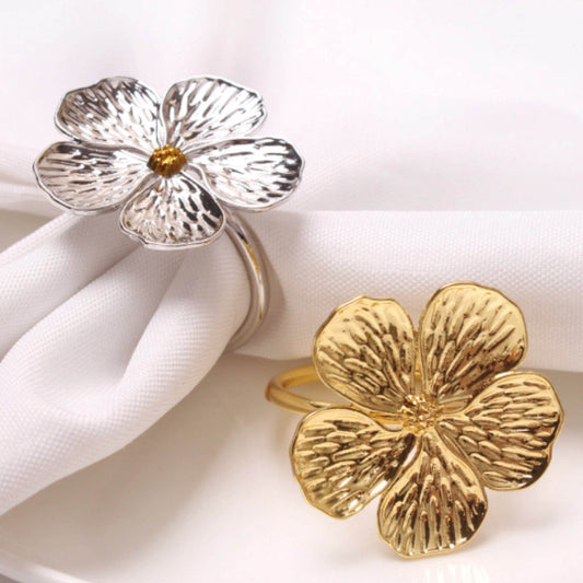 5 Leaf Flower Napkin Ring Set of 6 - Loft&Timber