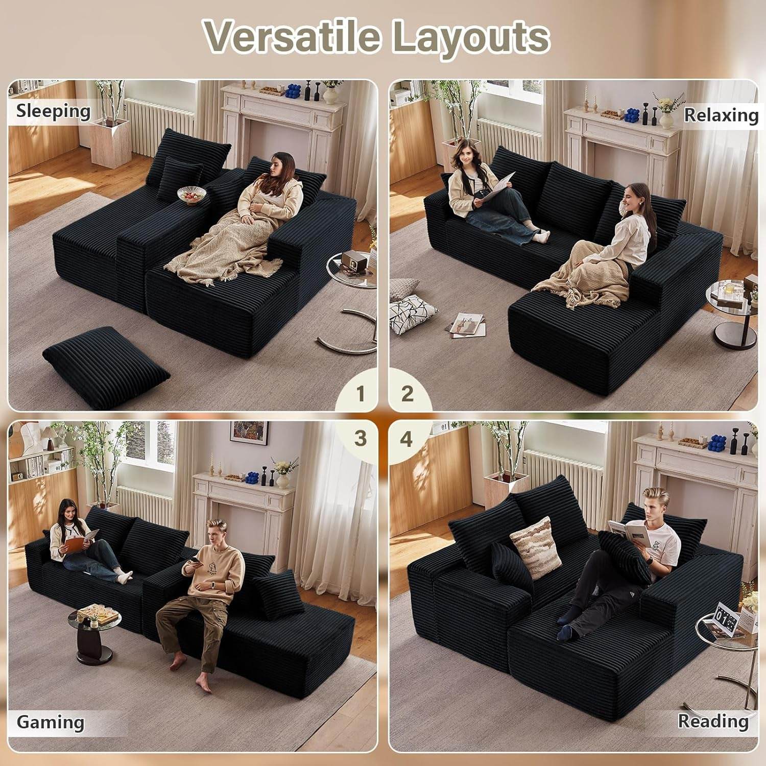 Comfy Modular Sectional Sofa With Chaise Lounge Design - Loft&Timber