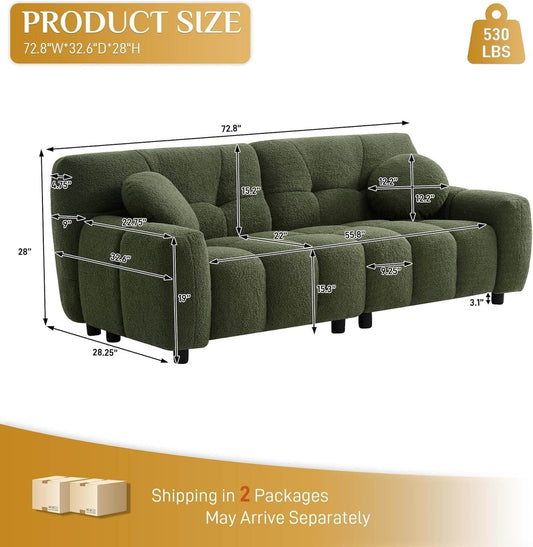 Comfy Oversized Boucle Cloud Sofa With Elegant Design-1
