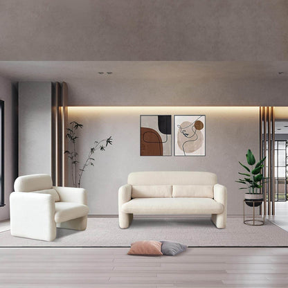 Comfy Two Seater Loveseat Sofa with Waist Pillows - Loft&Timber