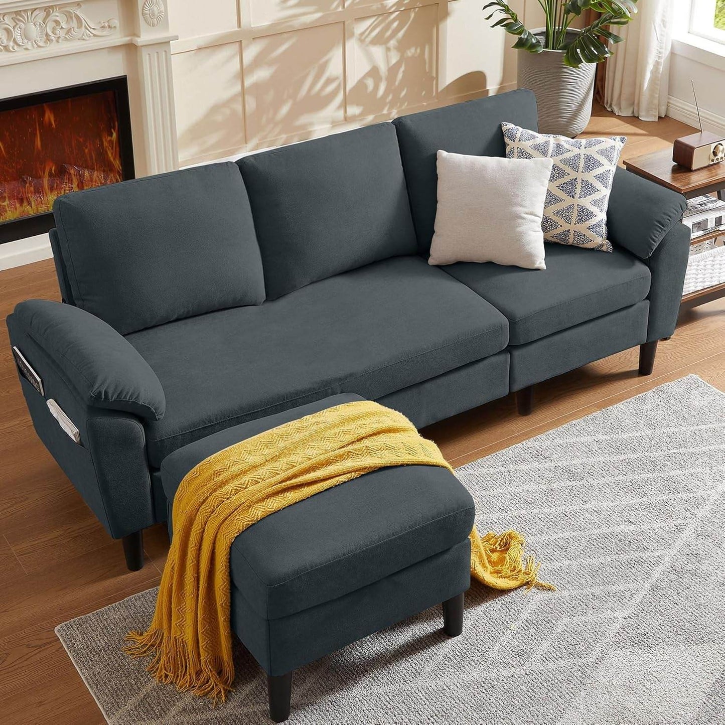 Convertible L Shaped Sectional Sofa with Storage Chaise - Loft&Timber