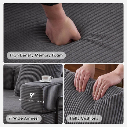 Convertible Sleeper Sofa Bed with Memory Foam Comfort - Loft&Timber