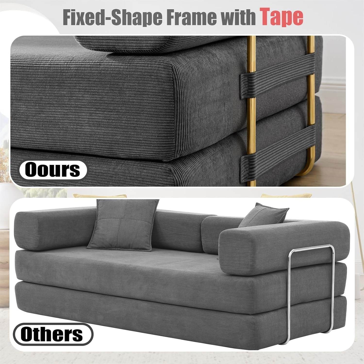 Convertible Sofa Bed with Adjustable Armrests and Comfort - Loft&Timber