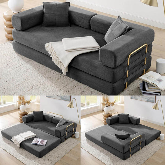 Convertible Sofa Bed with Adjustable Armrests and Comfort - Loft&Timber