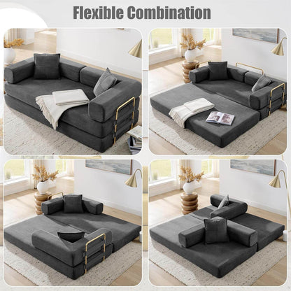 Convertible Sofa Bed with Adjustable Armrests and Comfort - Loft&Timber